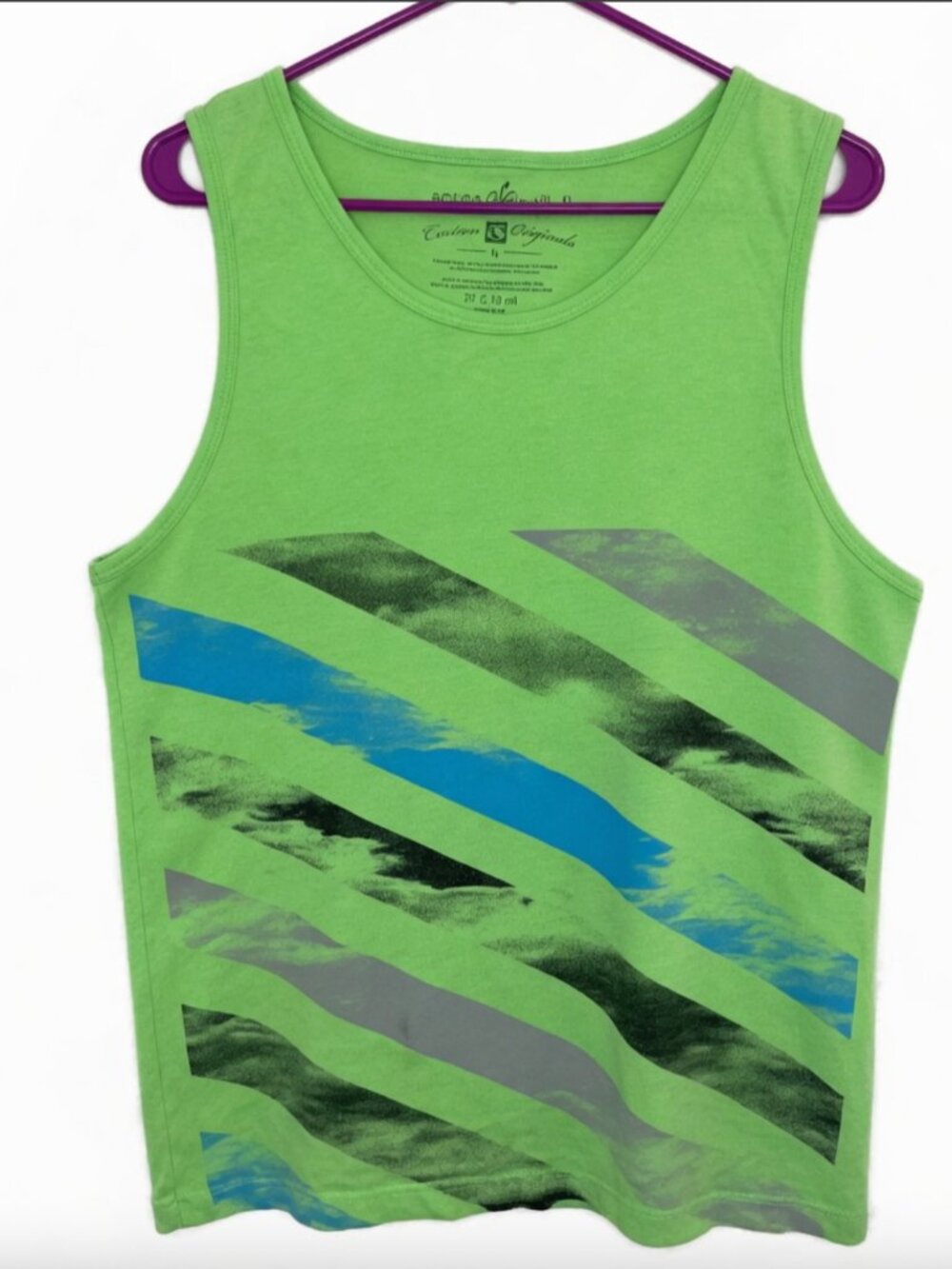 Men's Beach Tank - Lime Green - Ocean Current - Men's Large